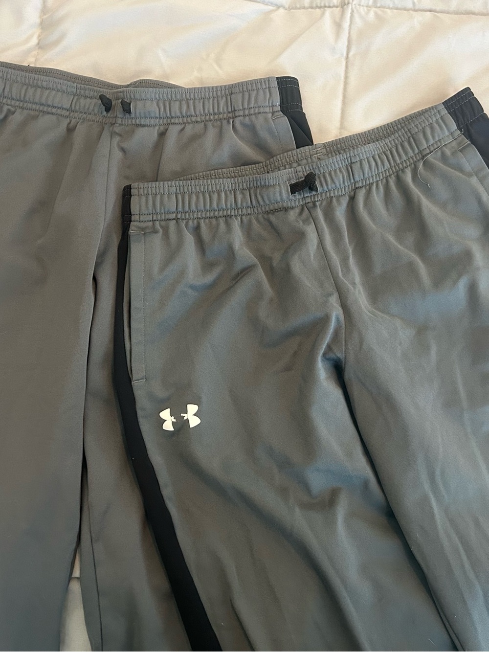 2 pair of Under Armour Gray and Black Boys Athletic Track Pants - Picture 2 of 11